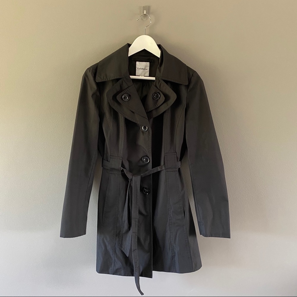 Croft & Barrow Trench Coat Black Sz Small - Picture 7 of 10